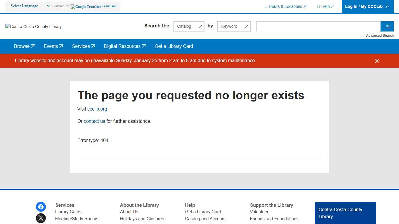 The page you requested no longer exists Contra Costa County Library